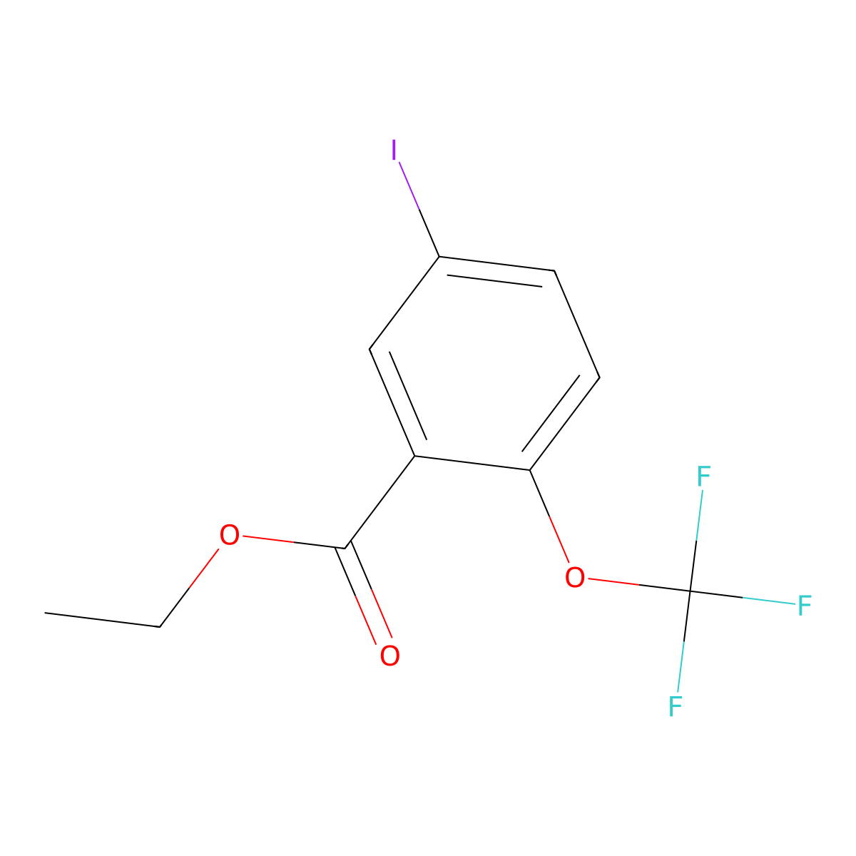 Ethyl 5-iodo-2-(trifluoromethoxy)benzoate molecular structure, CAS 1131587-27-3