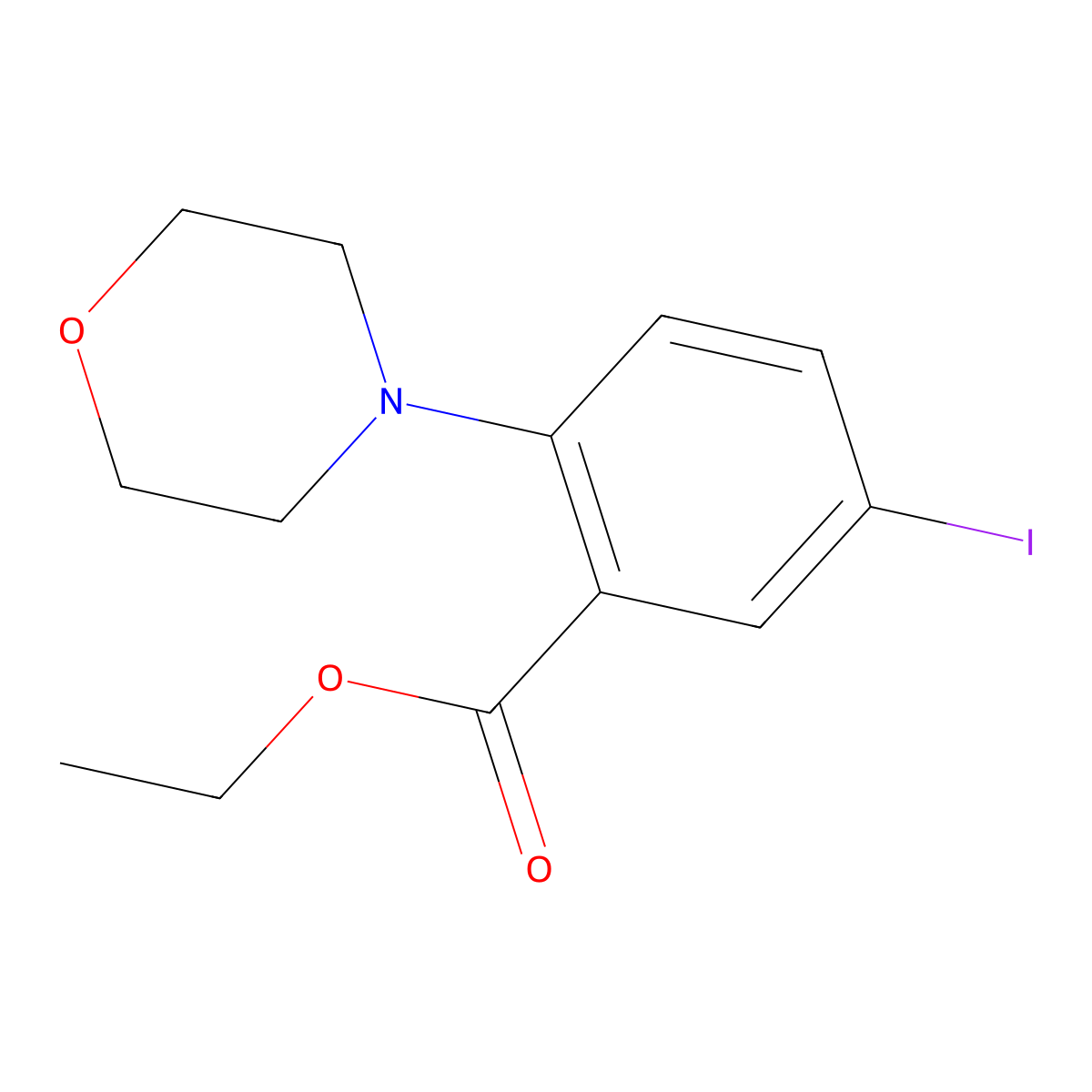 Ethyl 5-iodo-2-morpholinobenzoate molecular structure, CAS 1131587-28-4
