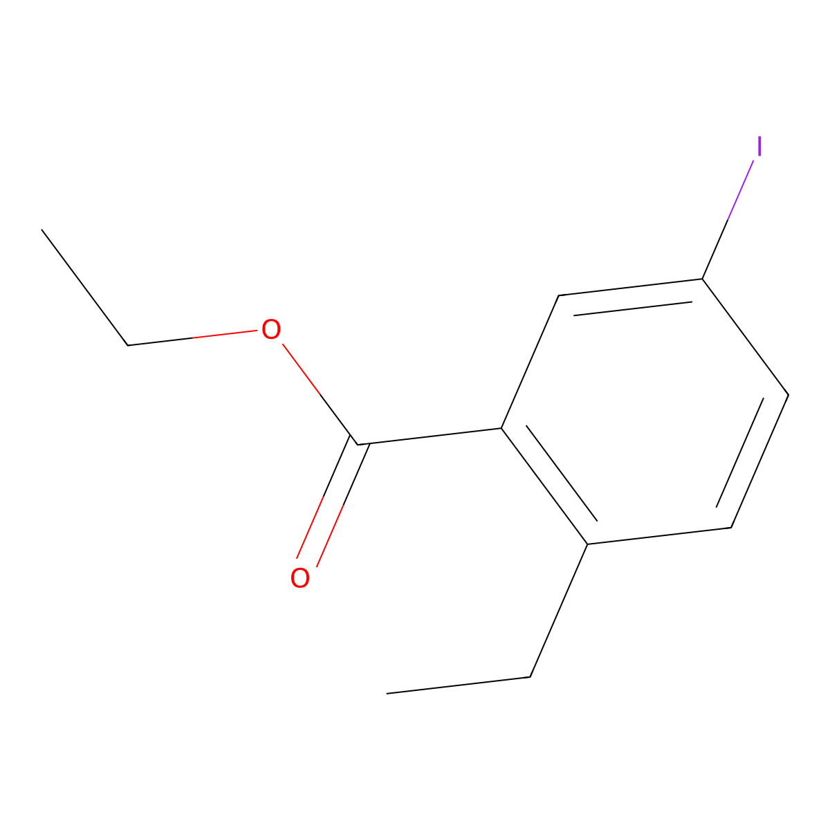 Ethyl 2-ethyl-5-iodobenzoate molecular structure, CAS 1131587-30-8