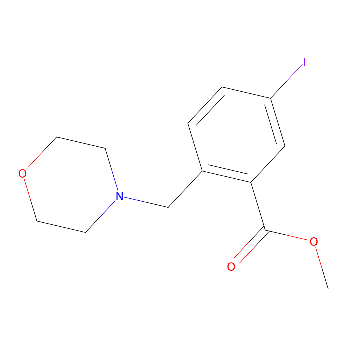 Methyl 5-iodo-2-(morpholinomethyl)benzoate molecular structure, CAS 1131587-42-2