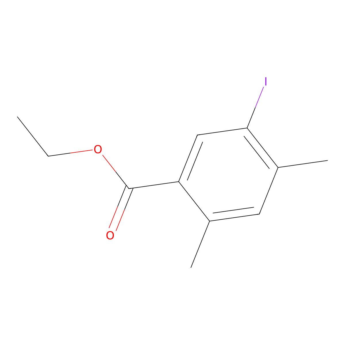 Ethyl 5-iodo-2,4-dimethylbenzoate molecular structure, CAS 1131587-47-7