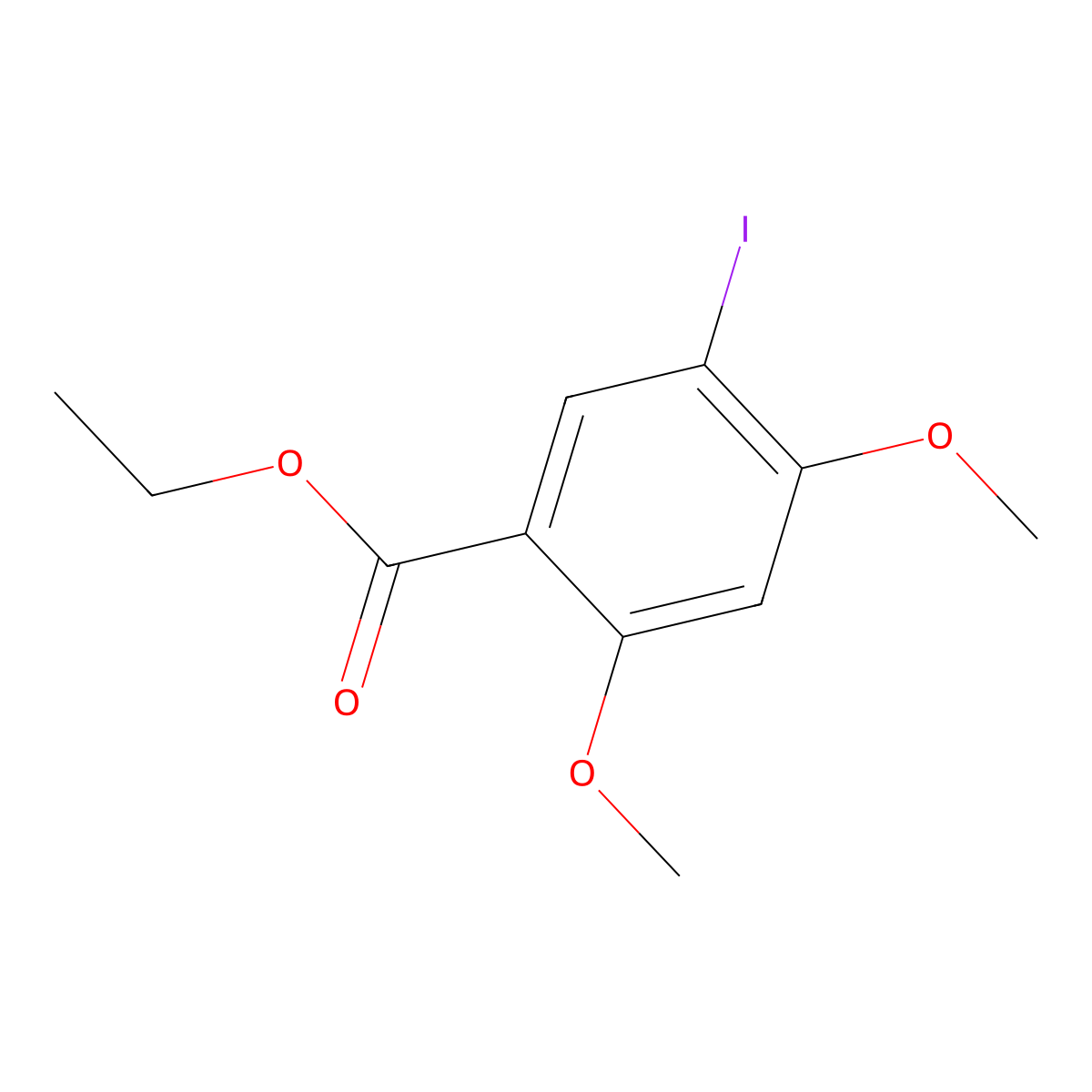 Ethyl 5-iodo-2,4-dimethoxybenzoate molecular structure, CAS 1131587-49-9