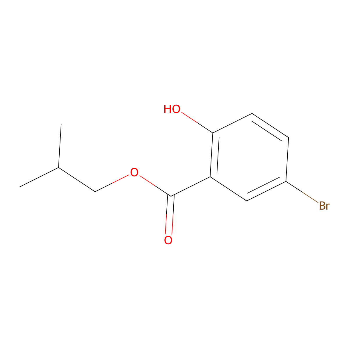 Isobutyl 5-bromo-2-hydroxybenzoate molecular structure, CAS 1131587-59-1