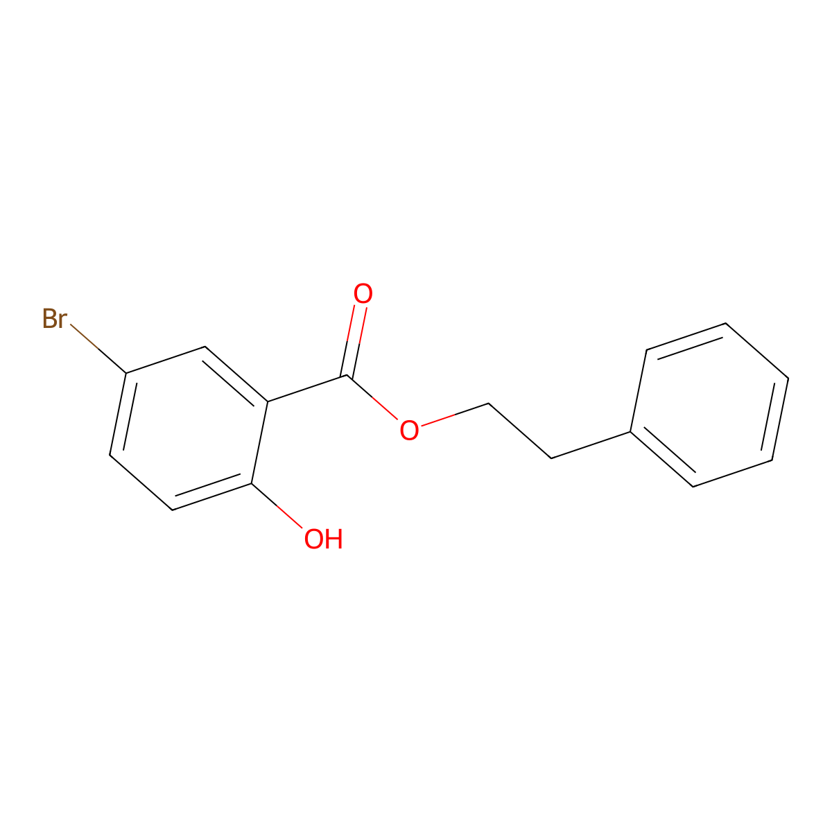 Phenethyl 5-bromo-2-hydroxybenzoate molecular structure, CAS 1131587-60-4