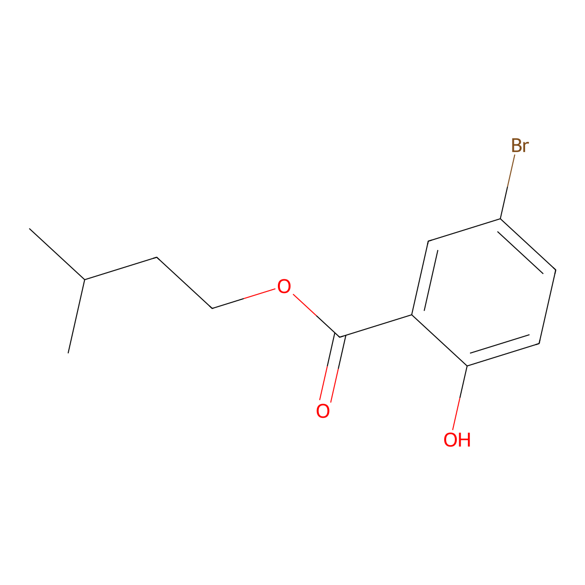 Isopentyl 5-bromo-2-hydroxybenzoate molecular structure, CAS 1131587-61-5