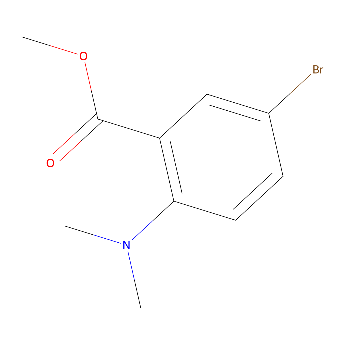 Methyl 5-bromo-2-(dimethylamino)benzoate molecular structure, CAS 1131587-63-7