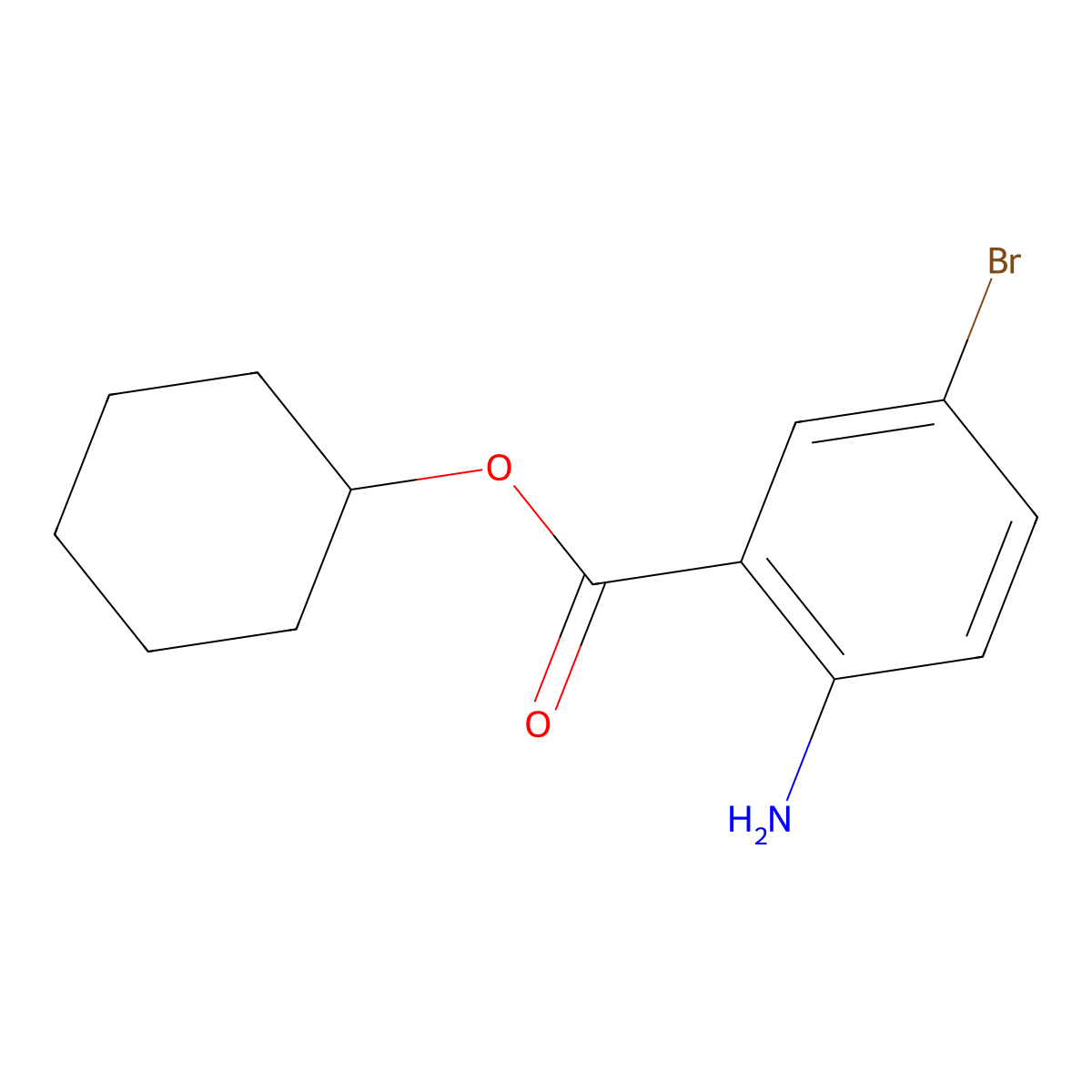Cyclohexyl 2-amino-5-bromobenzoate molecular structure, CAS 1131587-65-9
