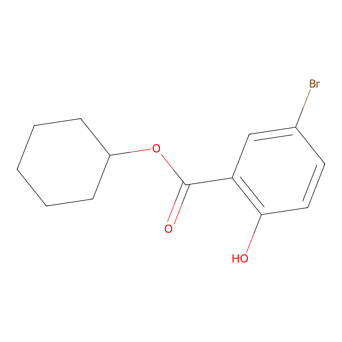 Cyclohexyl 5-bromo-2-hydroxybenzoate molecular structure, CAS 1131587-74-0