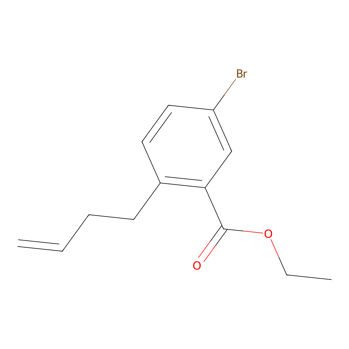 Ethyl 5-bromo-2-(but-3-en-1-yl)benzoate molecular structure, CAS 1131587-75-1
