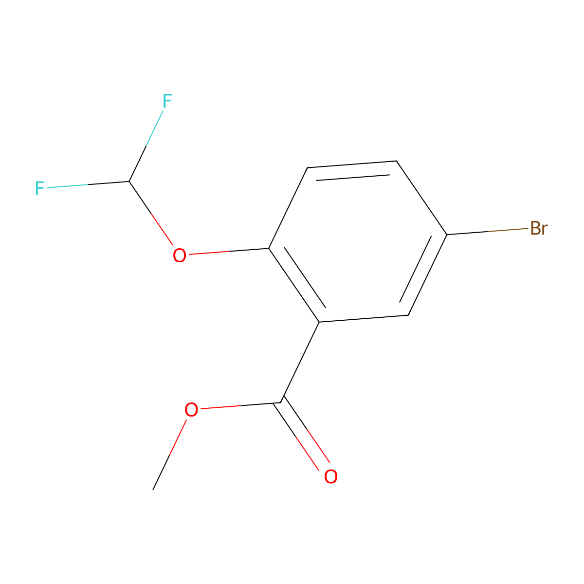 Methyl 5-bromo-2-(difluoromethoxy)benzoate molecular structure, CAS 1131587-78-4