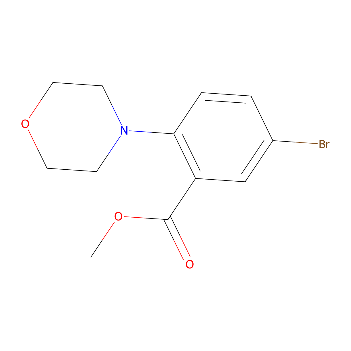 Methyl 5-bromo-2-morpholinobenzoate molecular structure, CAS 1131587-79-5