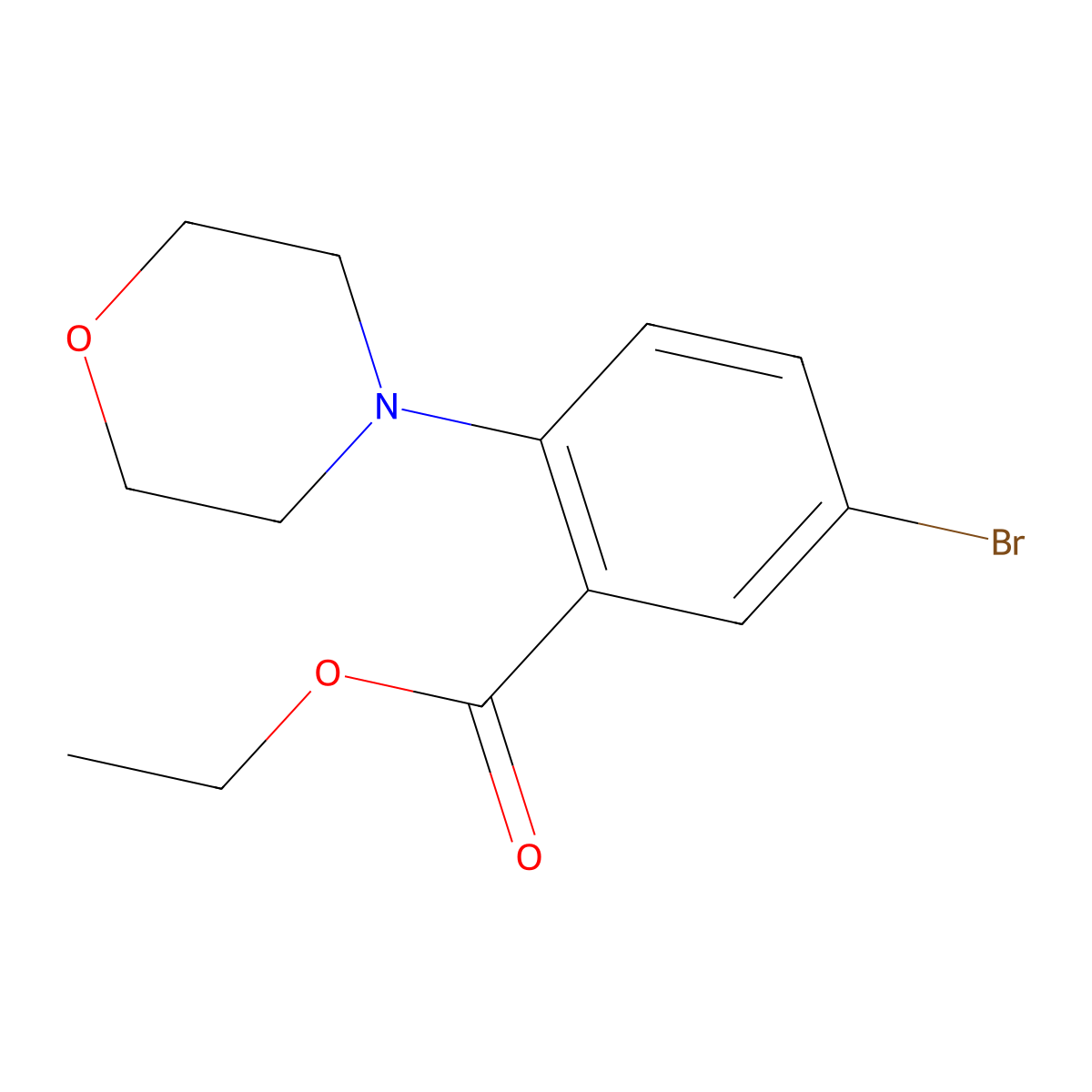 Ethyl 5-bromo-2-morpholinobenzoate molecular structure, CAS 1131587-81-9