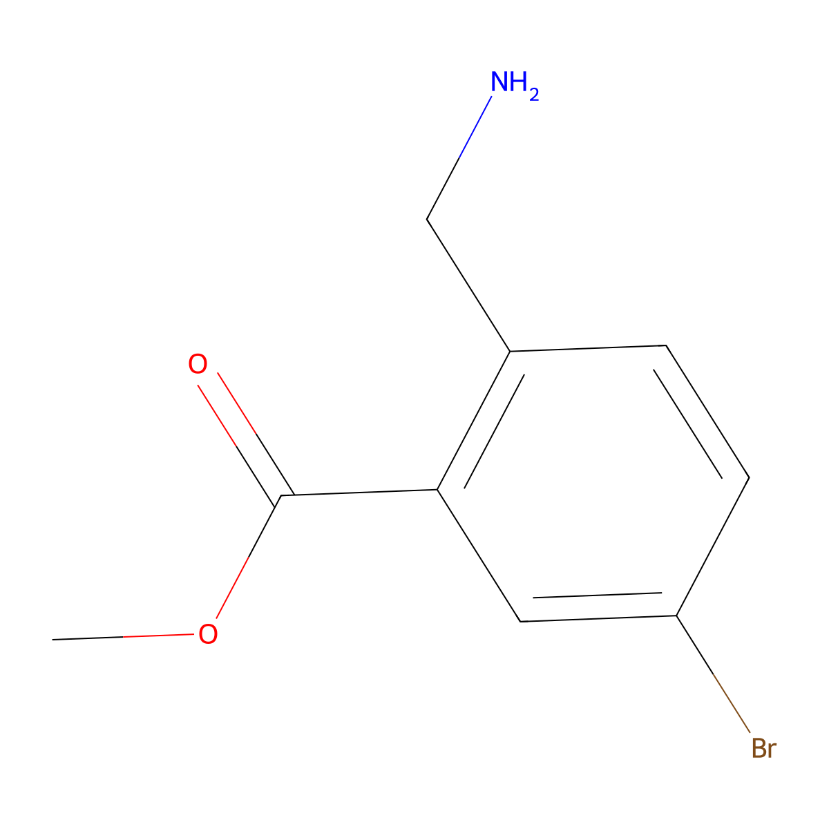 Methyl 2-(aminomethyl)-5-bromobenzoate molecular structure, CAS 1131587-85-3