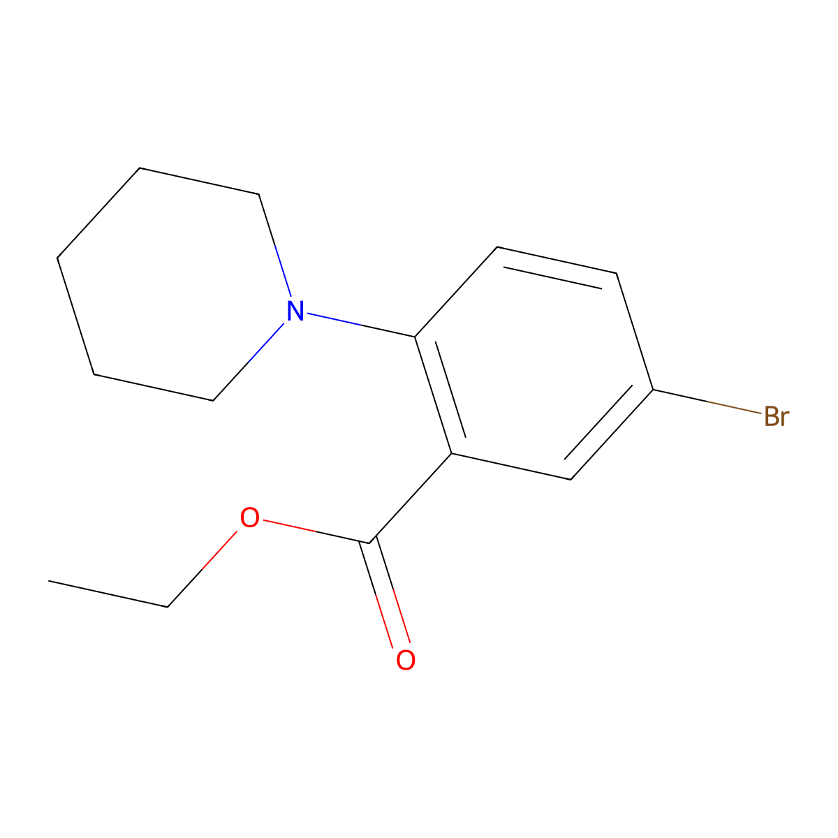 Ethyl 5-bromo-2-(piperidin-1-yl)benzoate molecular structure, CAS 1131587-87-5