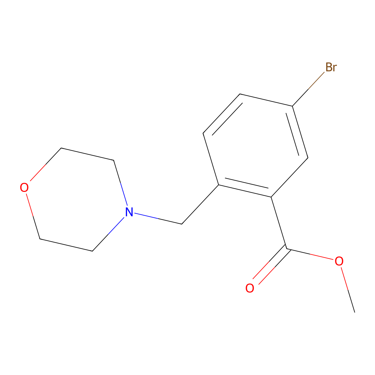Methyl 5-bromo-2-(morpholinomethyl)benzoate molecular structure, CAS 1131587-90-0