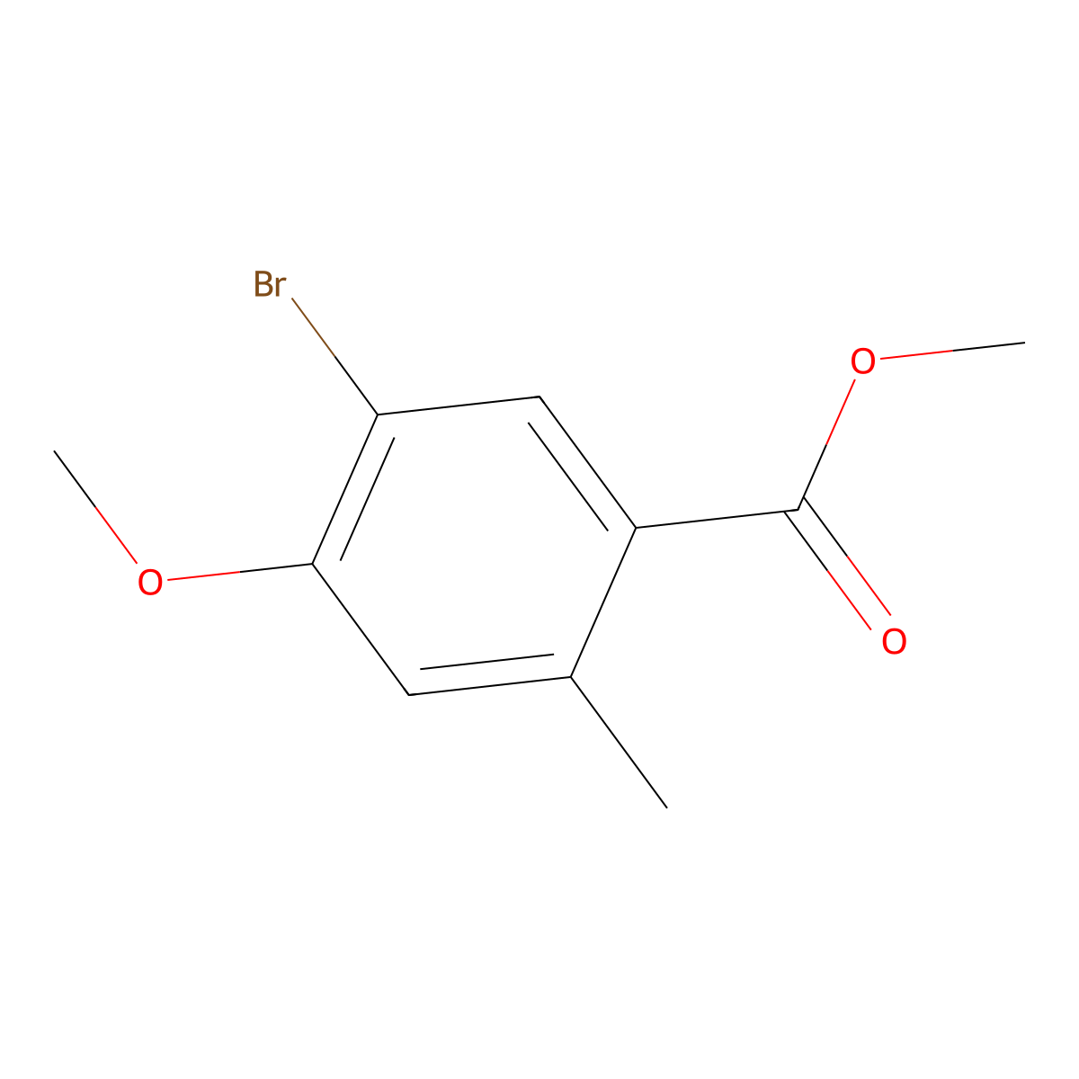 Methyl 5-bromo-4-methoxy-2-methylbenzoate molecular structure, CAS 1131587-94-4