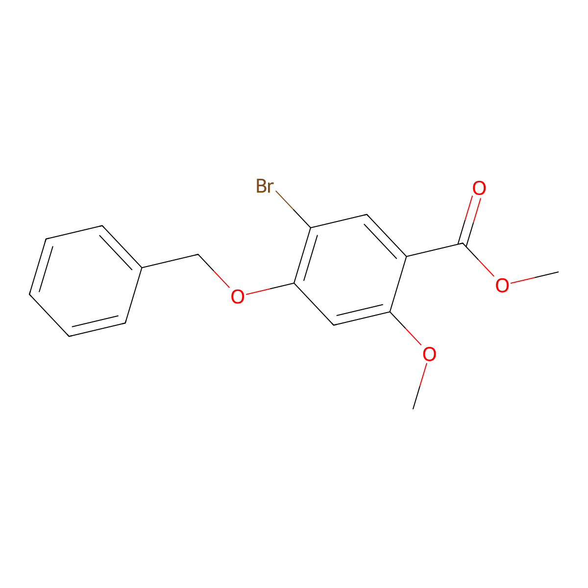 Methyl 4-(benzyloxy)-5-bromo-2-methoxybenzoate molecular structure, CAS 1131587-96-6