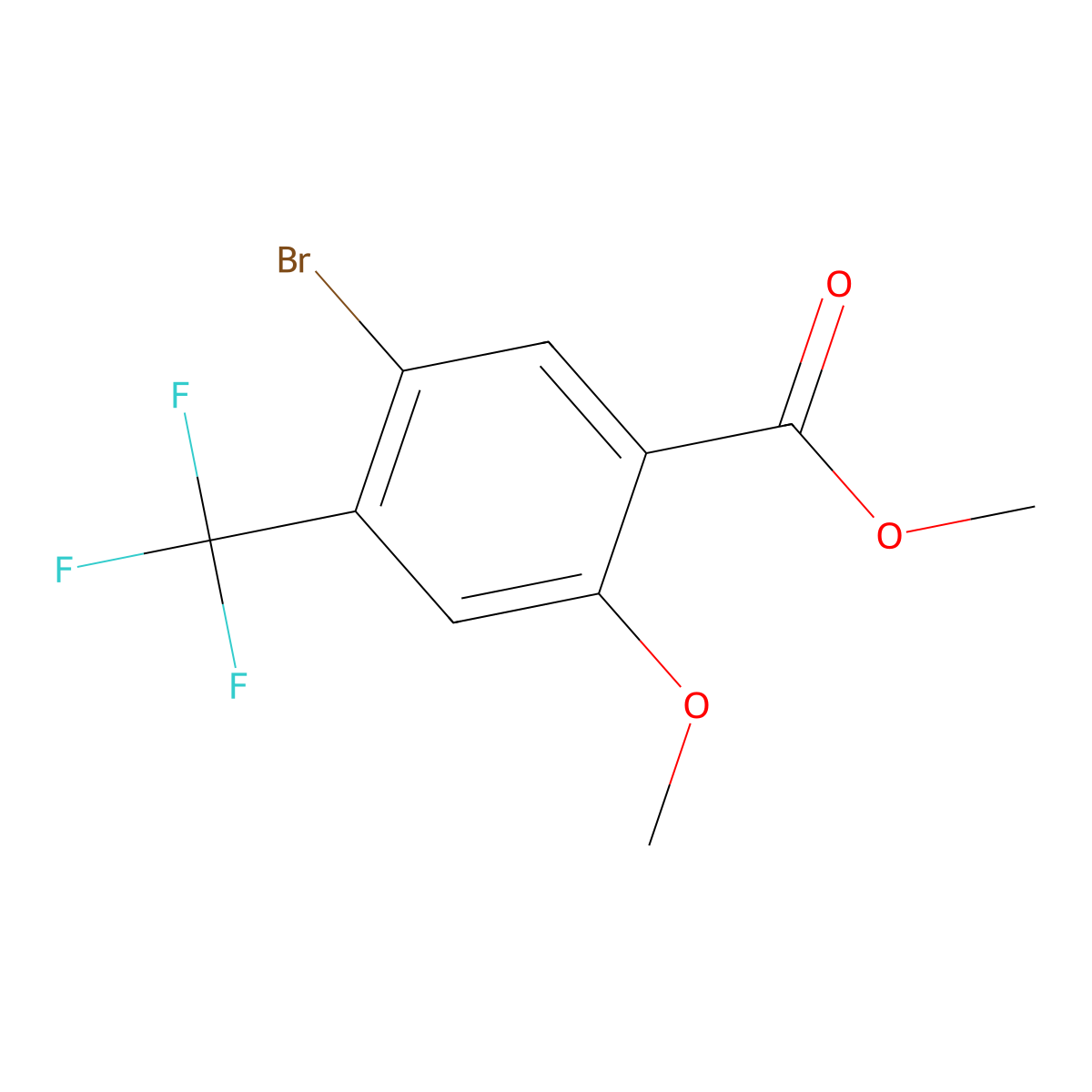 Methyl 5-bromo-2-methoxy-4-(trifluoromethyl)benzoate molecular structure, CAS 1131587-97-7