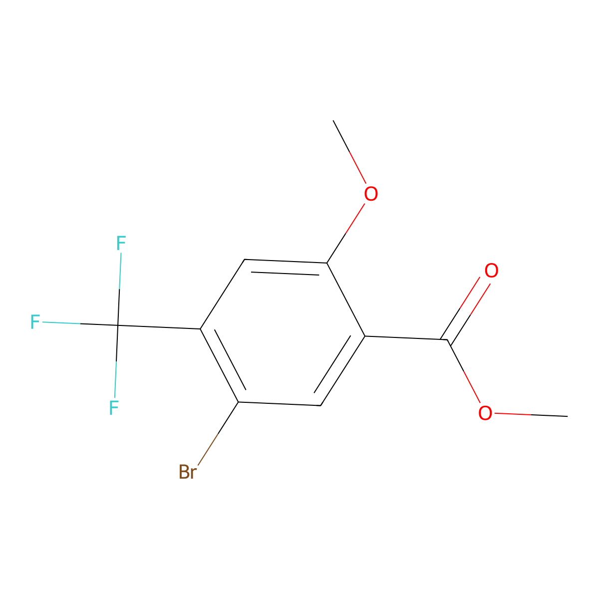 Methyl 5-bromo-2-methoxy-4-(trifluoromethyl)benzoate molecular structure, CAS 1131587-97-7