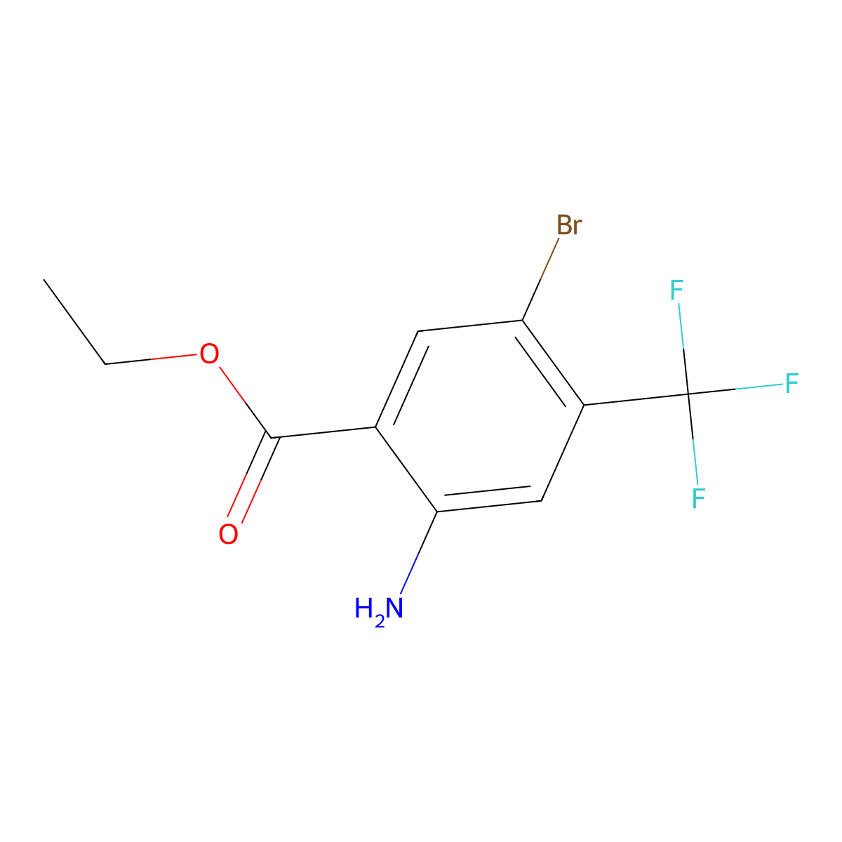 Ethyl 2-amino-5-bromo-4-(trifluoromethyl)benzoate molecular structure, CAS 1131587-99-9