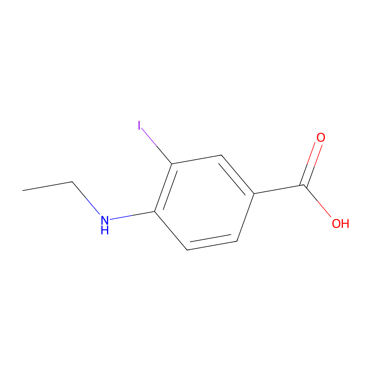 4-(Ethylamino)-3-iodobenzoic acid molecular structure, CAS 1131588-04-9