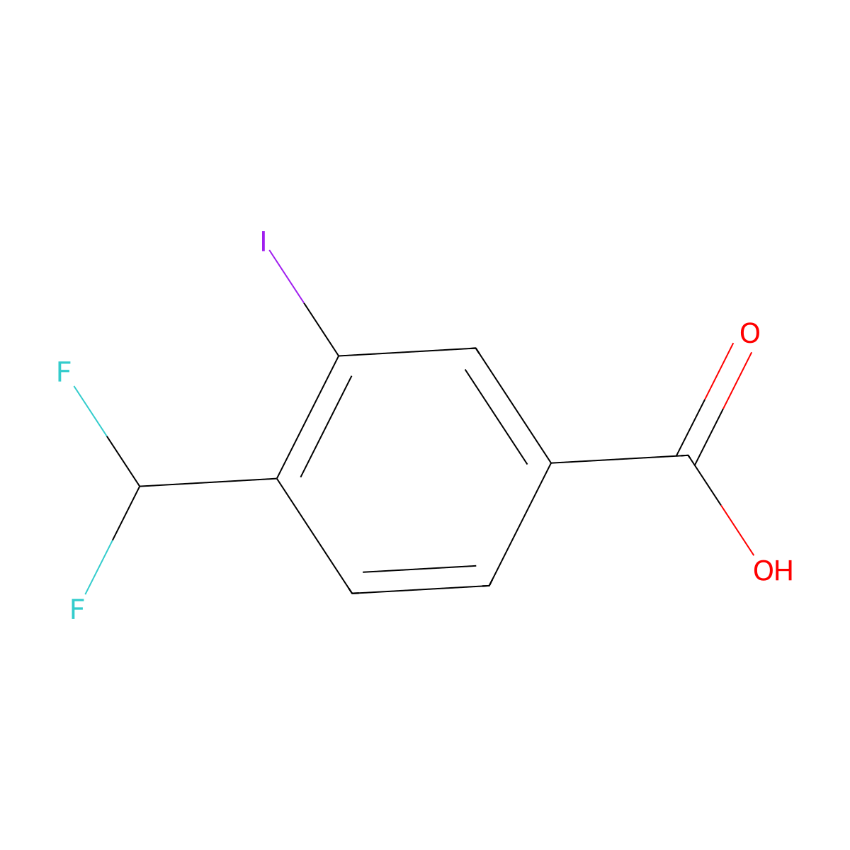 4-(Difluoromethyl)-3-iodobenzoic acid molecular structure, CAS 1131588-05-0