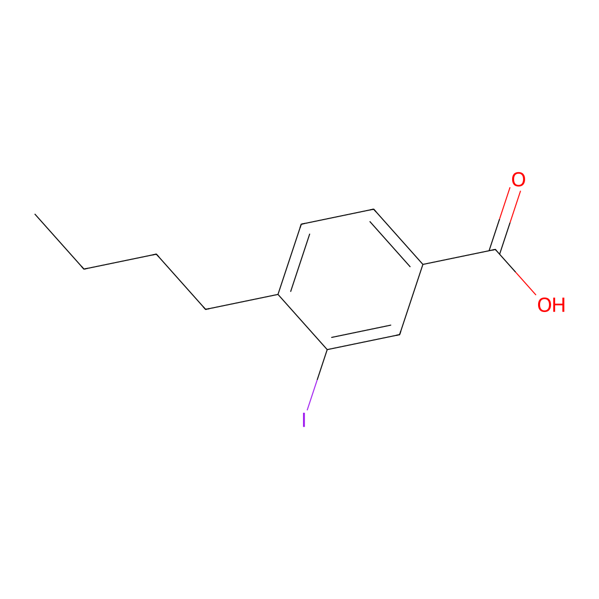 4-Butyl-3-iodobenzoic acid molecular structure, CAS 1131588-07-2