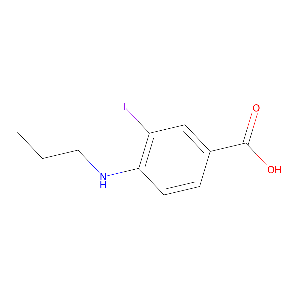 3-Iodo-4-(propylamino)benzoic acid molecular structure, CAS 1131588-10-7