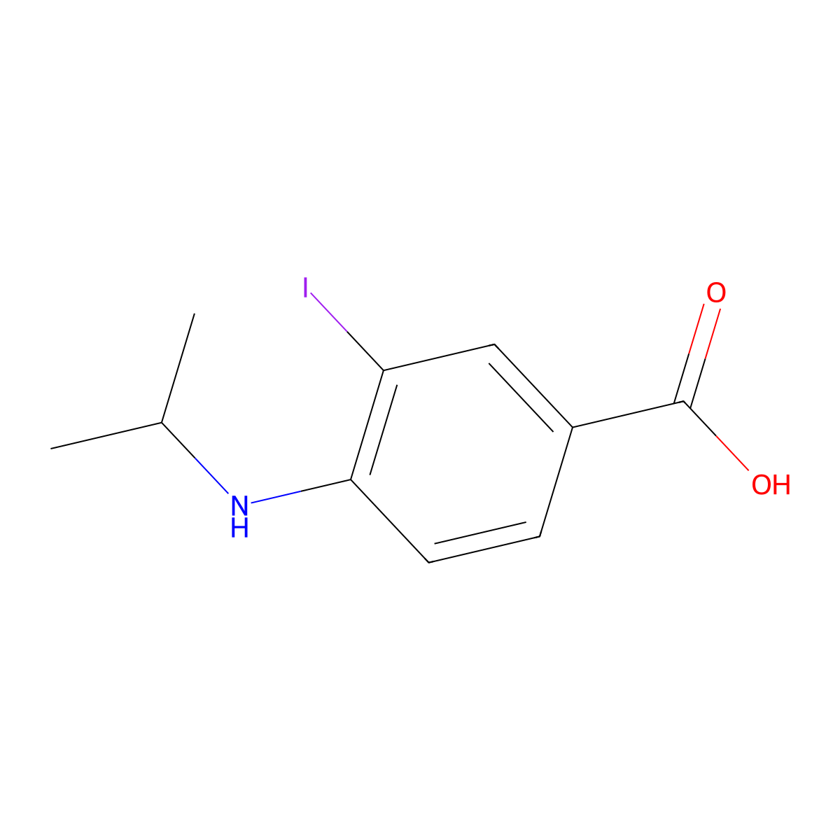 3-Iodo-4-(isopropylamino)benzoic acid molecular structure, CAS 1131588-11-8