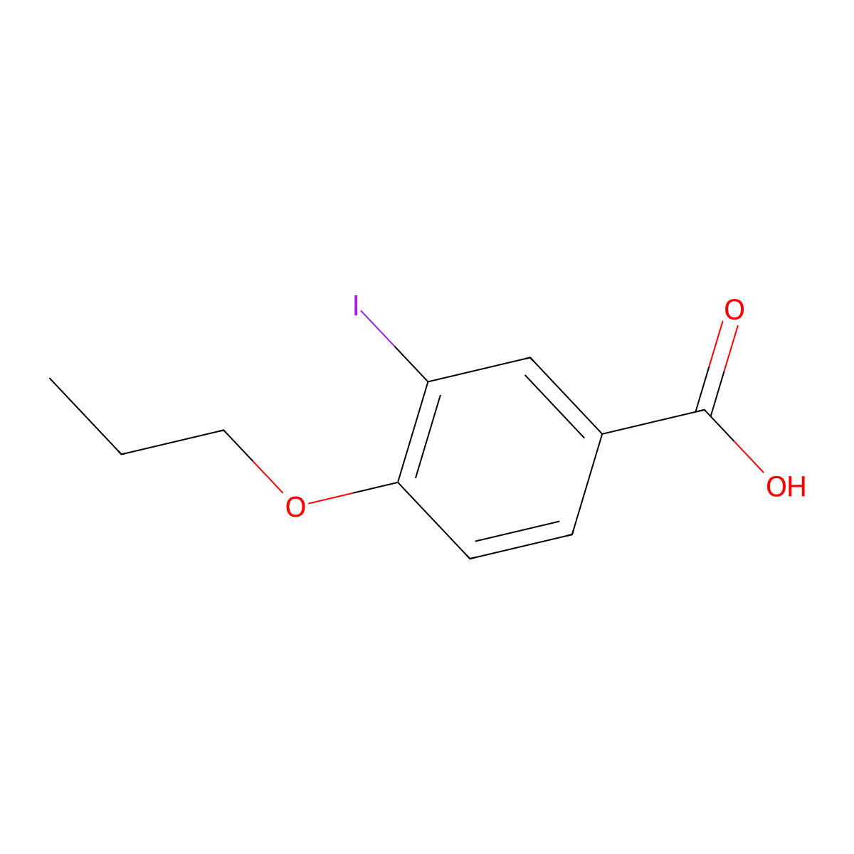 3-Iodo-4-propoxybenzoic acid molecular structure, CAS 1131588-12-9