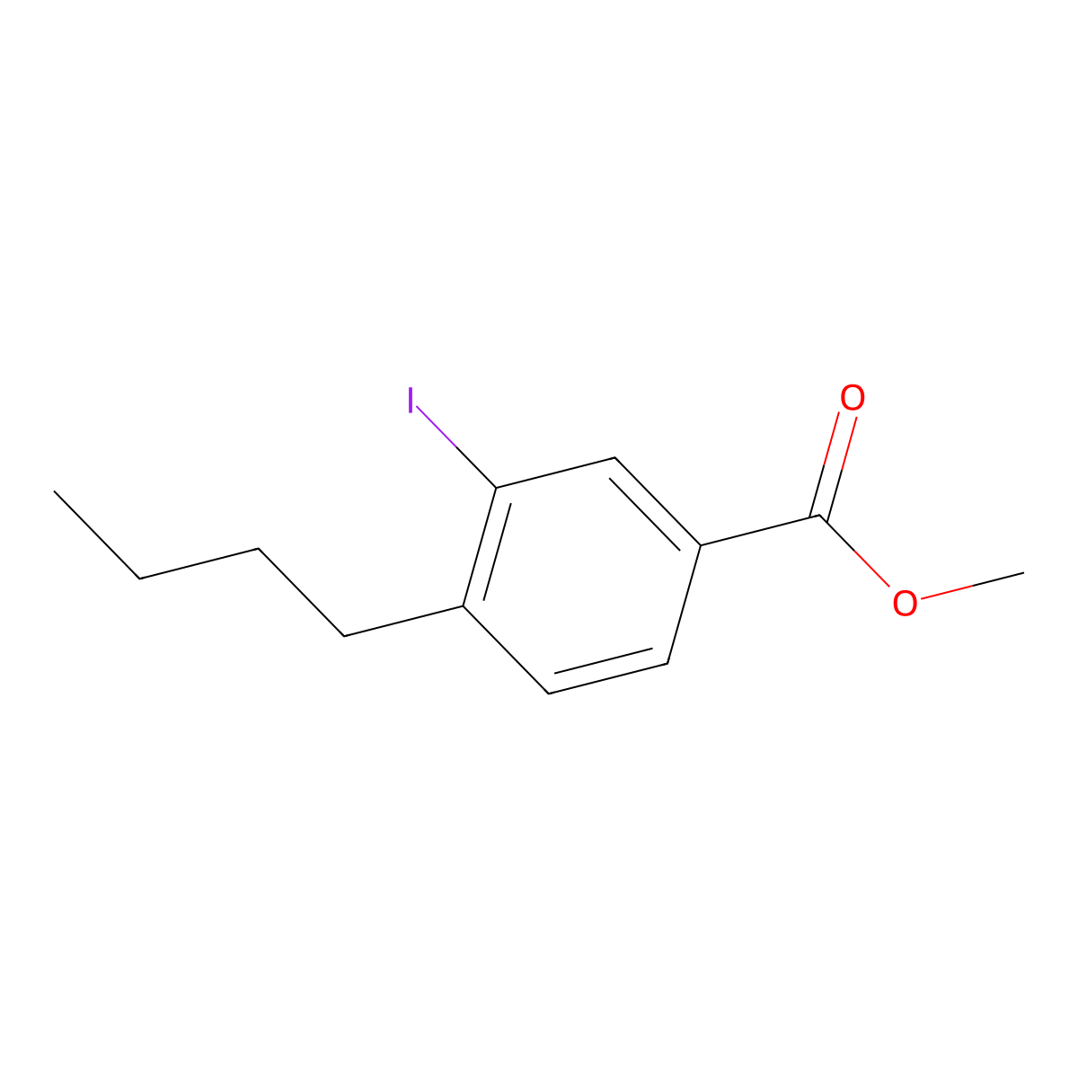 Methyl 4-butyl-3-iodobenzoate molecular structure, CAS 1131588-18-5