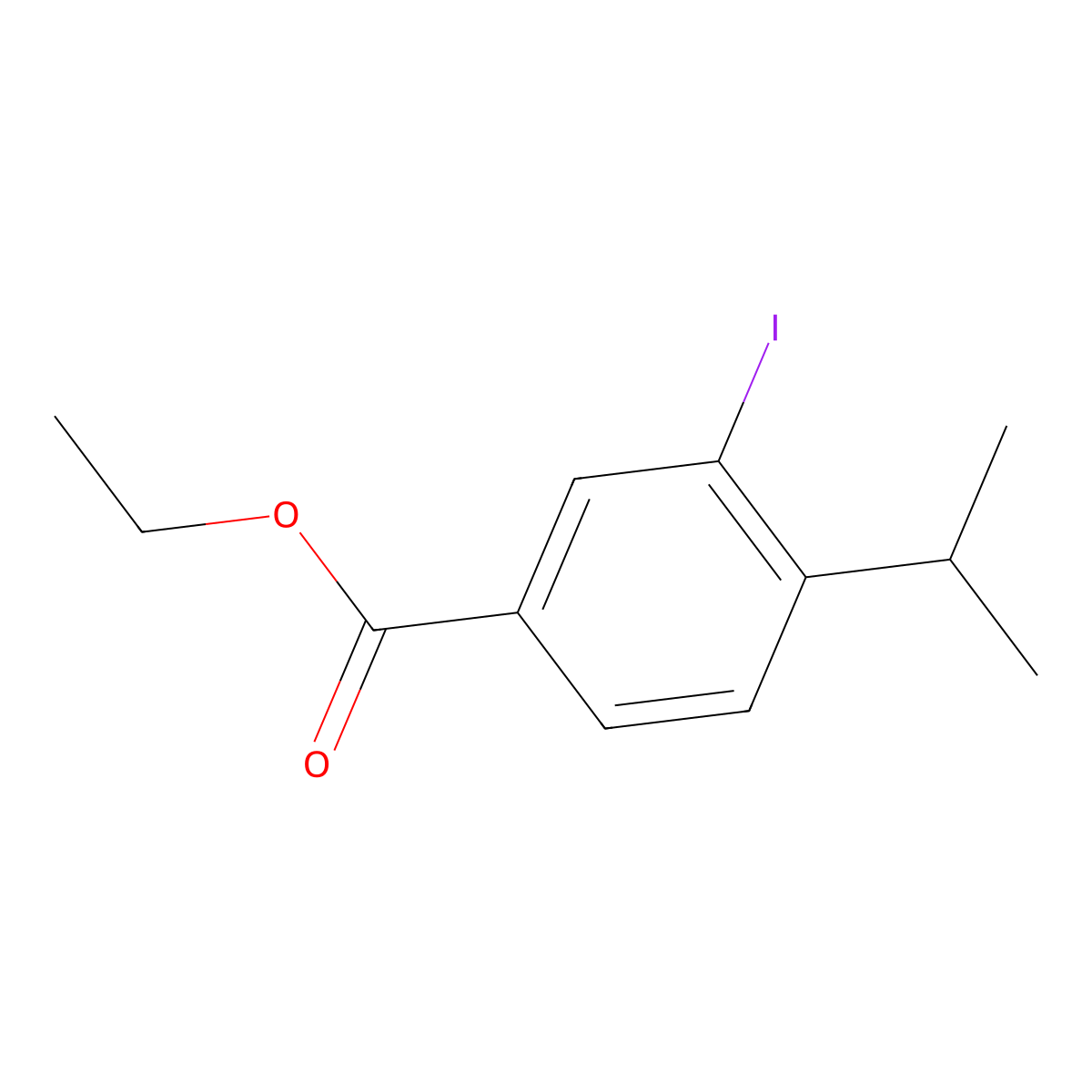 Ethyl 3-iodo-4-isopropylbenzoate molecular structure, CAS 1131588-19-6