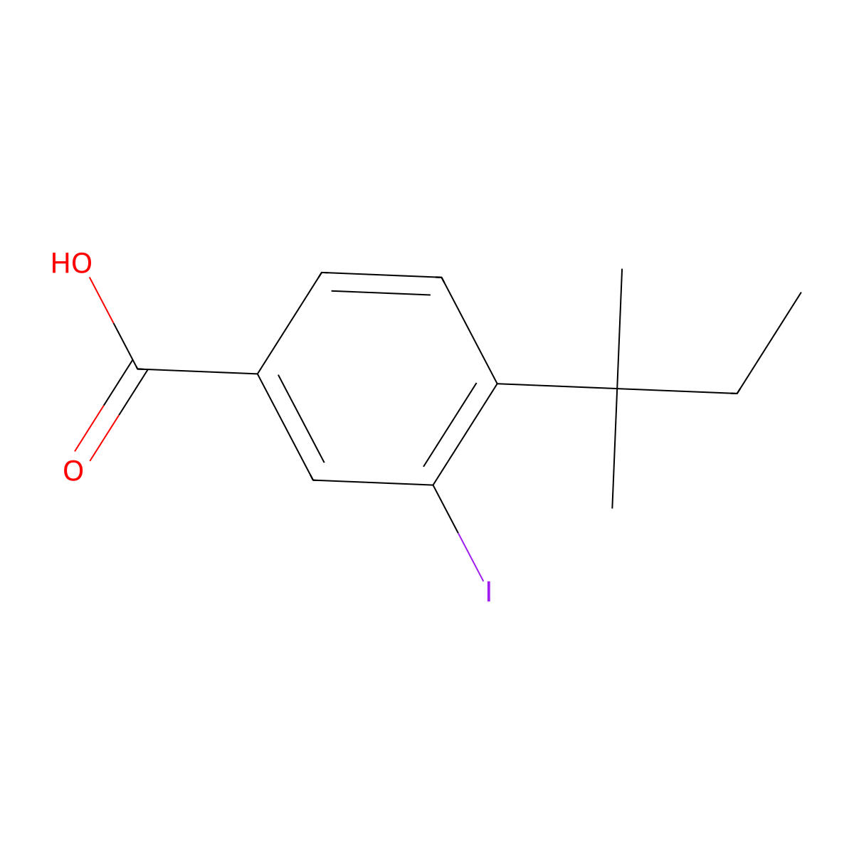 3-Iodo-4-tert-pentylbenzoic acid molecular structure, CAS 1131588-21-0