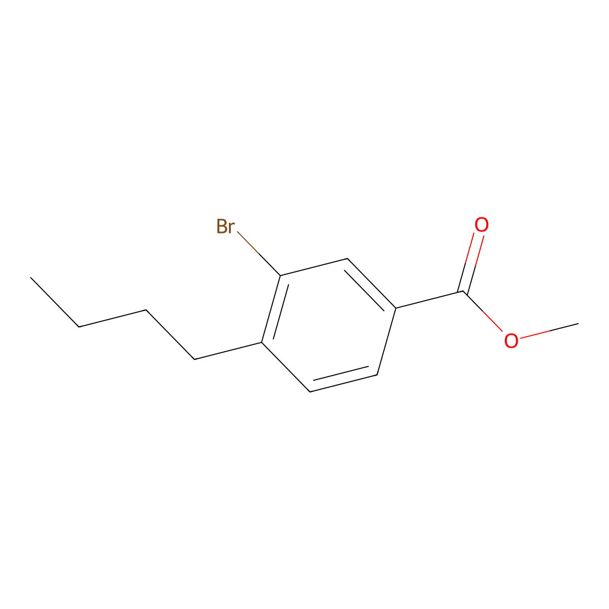 Methyl 3-bromo-4-butylbenzoate molecular structure, CAS 1131594-06-3