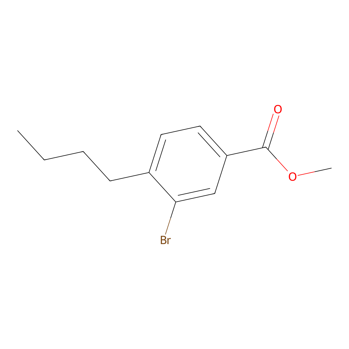 Methyl 3-bromo-4-butylbenzoate molecular structure, CAS 1131594-06-3