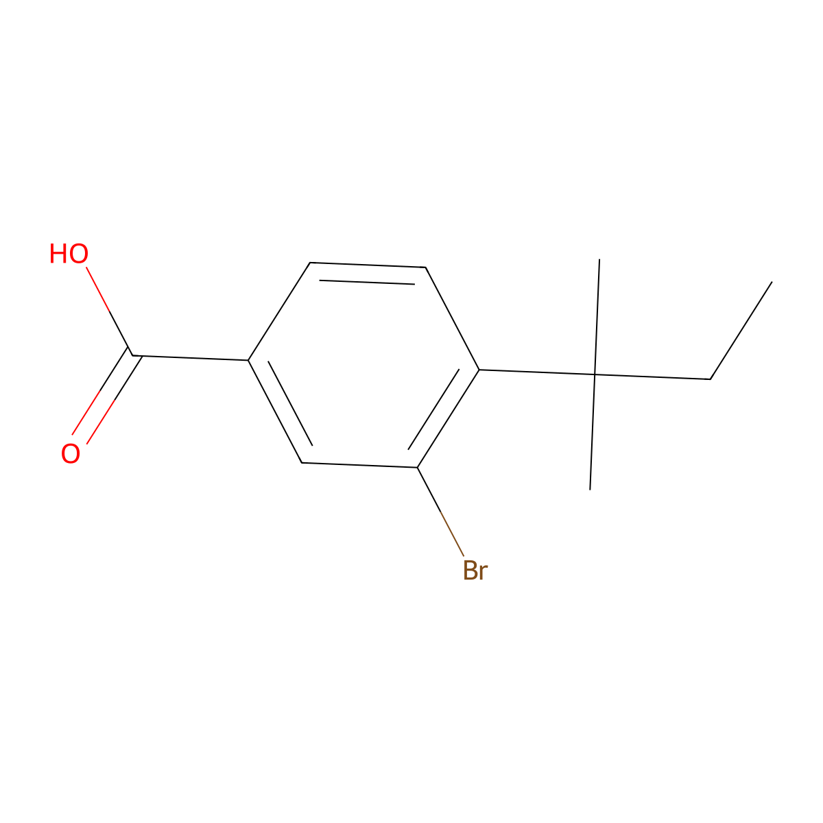 3-Bromo-4-(tert-pentyl)benzoic acid molecular structure, CAS 1131594-07-4