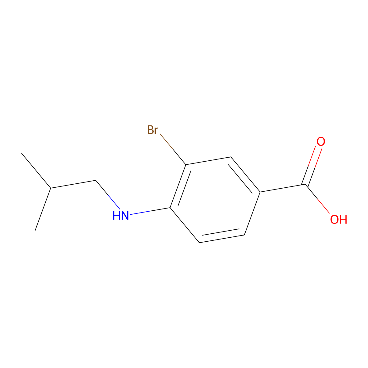 3-Bromo-4-(isobutylamino)benzoic acid molecular structure, CAS 1131594-10-9