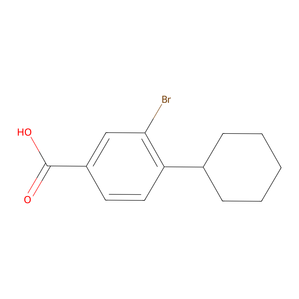 3-Bromo-4-cyclohexylbenzoic acid molecular structure, CAS 1131594-14-3