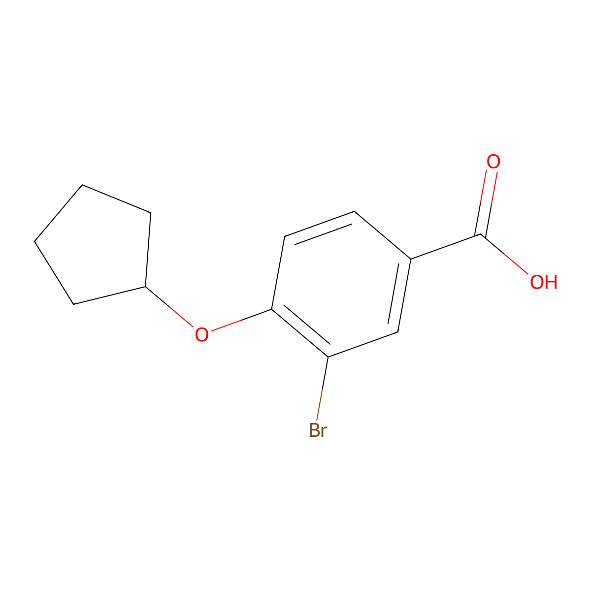 3-Bromo-4-(cyclopentyloxy)benzoic acid molecular structure, CAS 1131594-17-6
