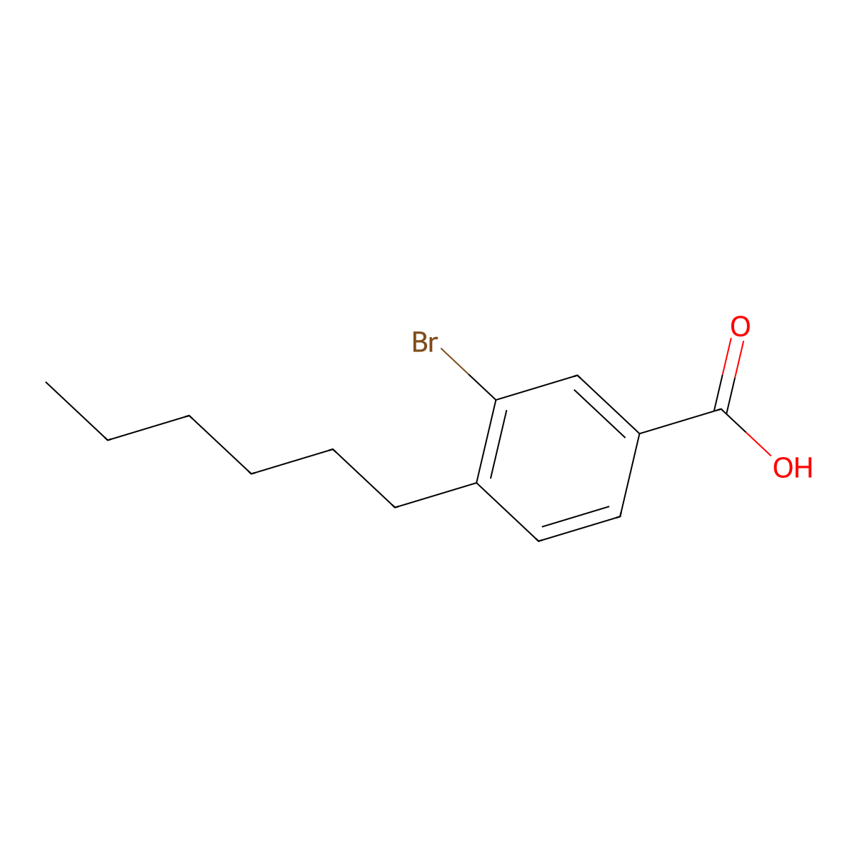 3-Bromo-4-hexylbenzoic acid molecular structure, CAS 1131594-18-7