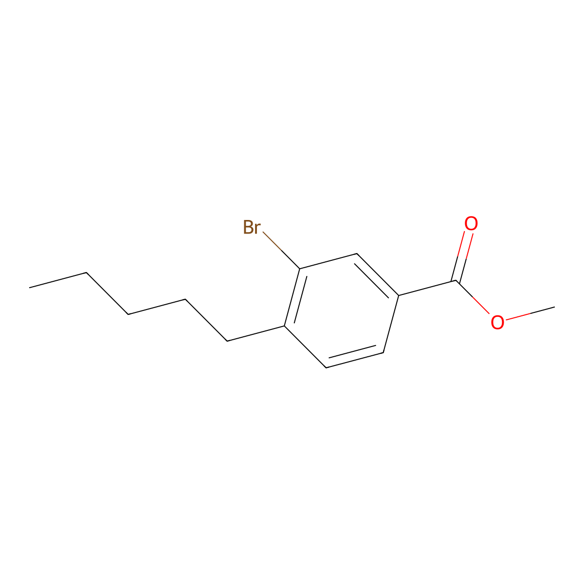 Methyl 3-bromo-4-pentylbenzoate molecular structure, CAS 1131594-20-1