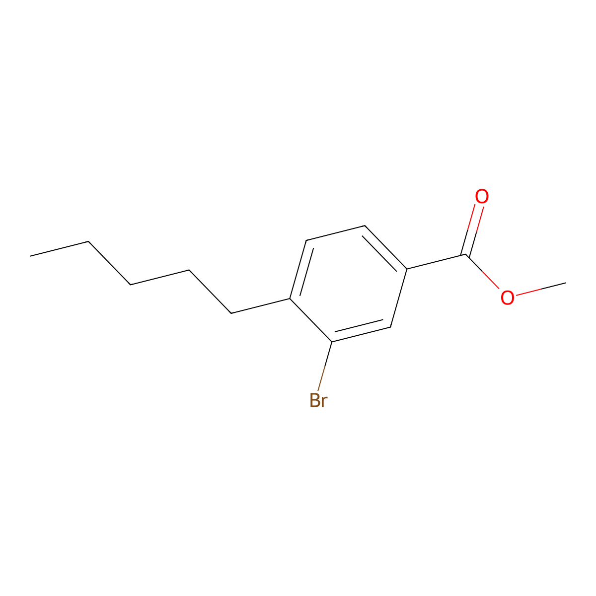 Methyl 3-bromo-4-pentylbenzoate molecular structure, CAS 1131594-20-1