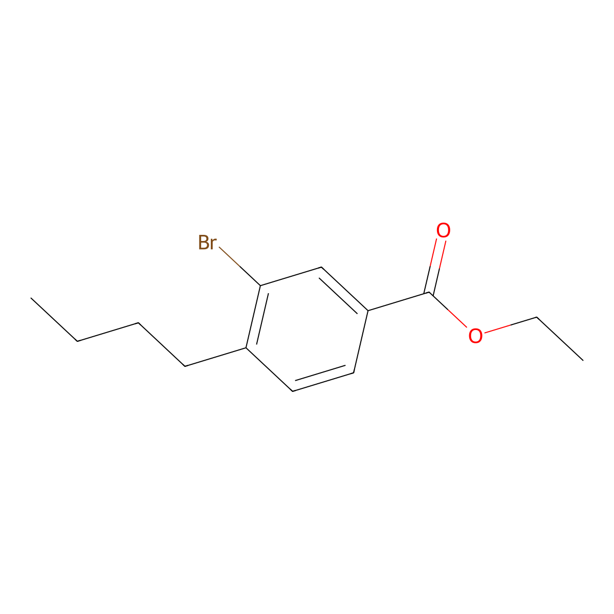 Ethyl 3-bromo-4-butylbenzoate molecular structure, CAS 1131594-21-2