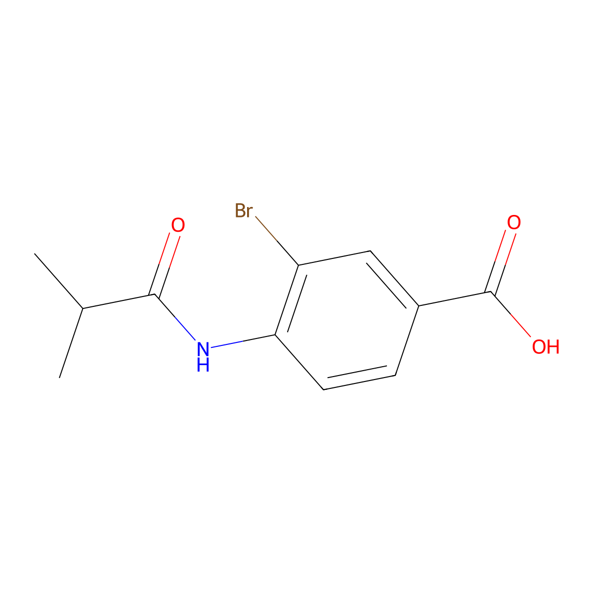 3-Bromo-4-isobutyramidobenzoic acid molecular structure, CAS 1131594-22-3