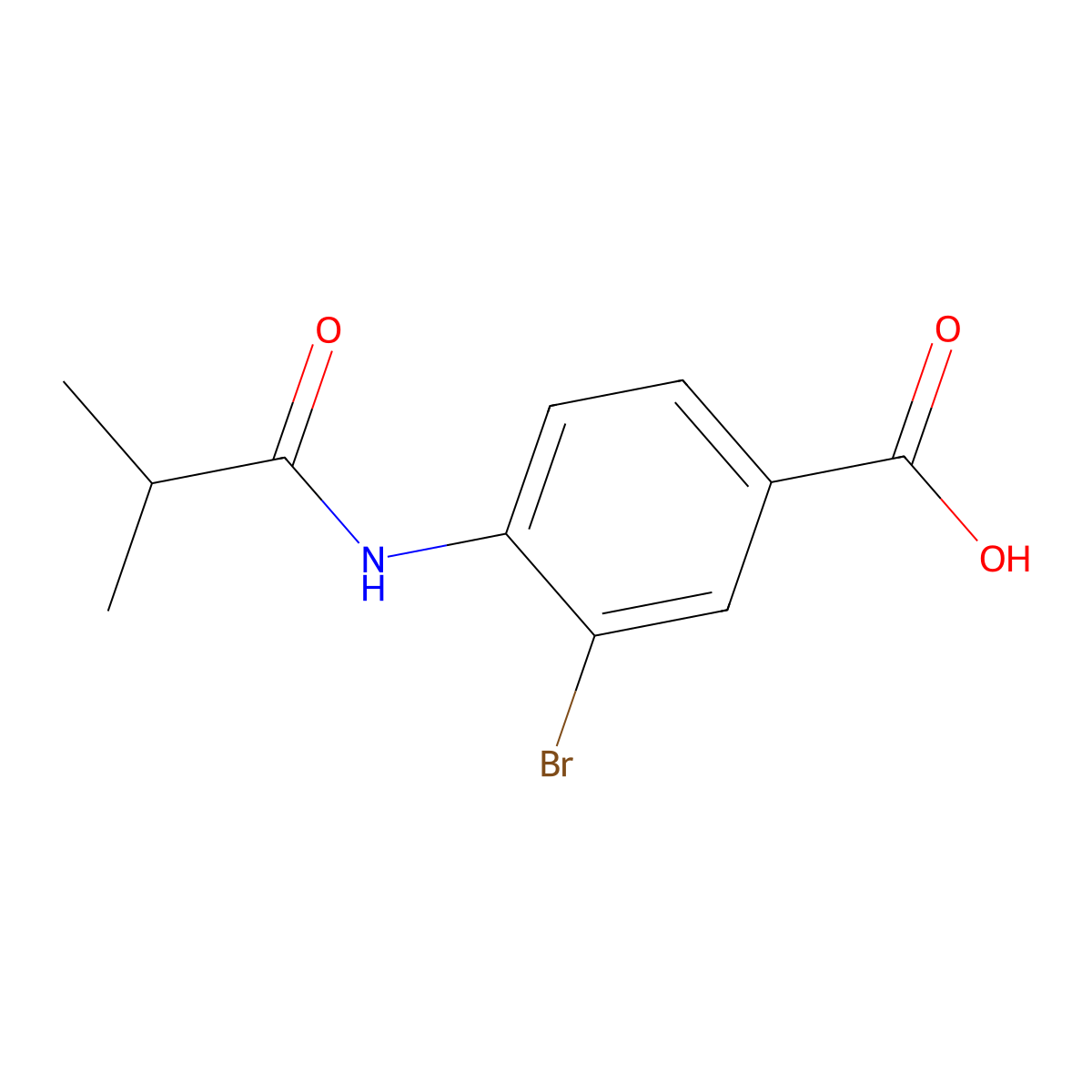 3-Bromo-4-isobutyramidobenzoic acid molecular structure, CAS 1131594-22-3
