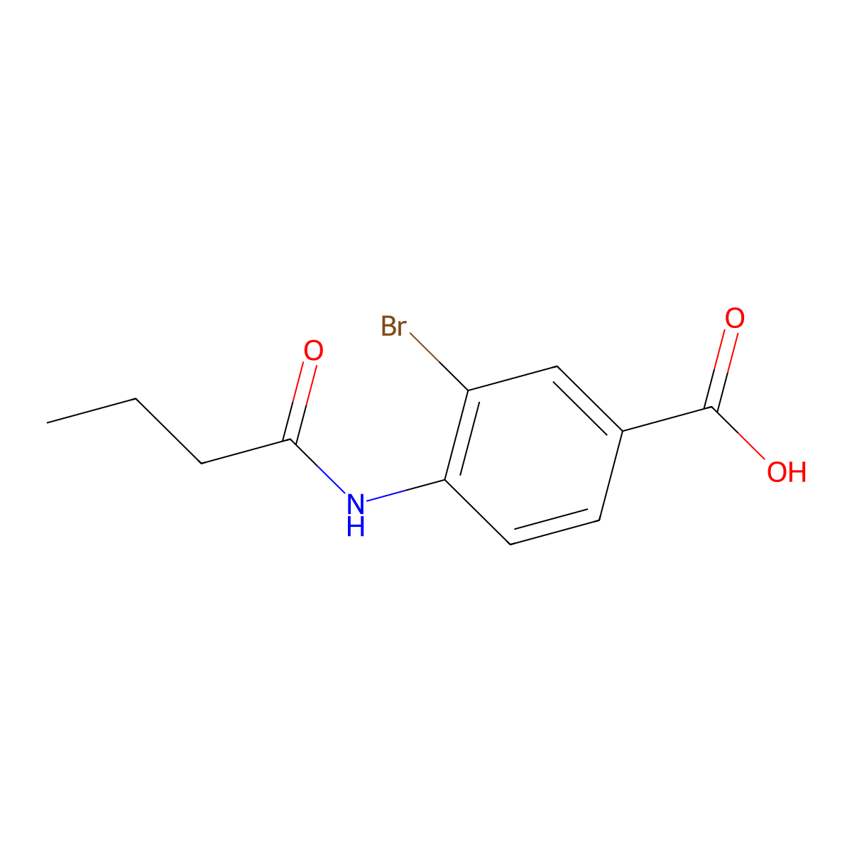 3-Bromo-4-butyramidobenzoic acid molecular structure, CAS 1131594-23-4
