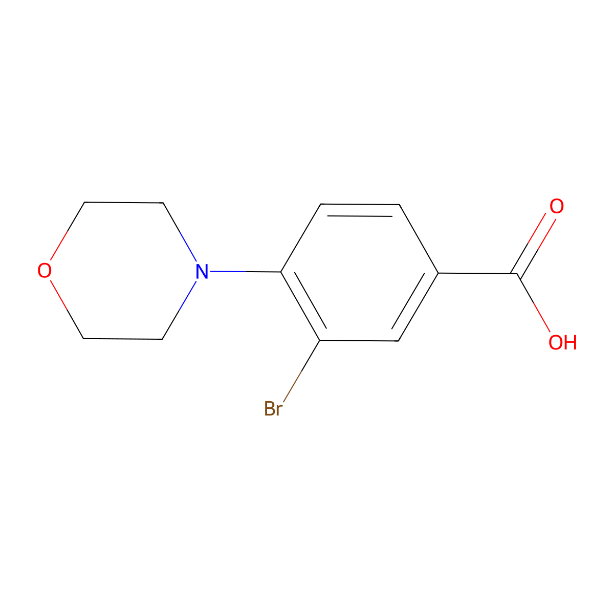 3-Bromo-4-morpholinobenzoic acid molecular structure, CAS 1131594-24-5