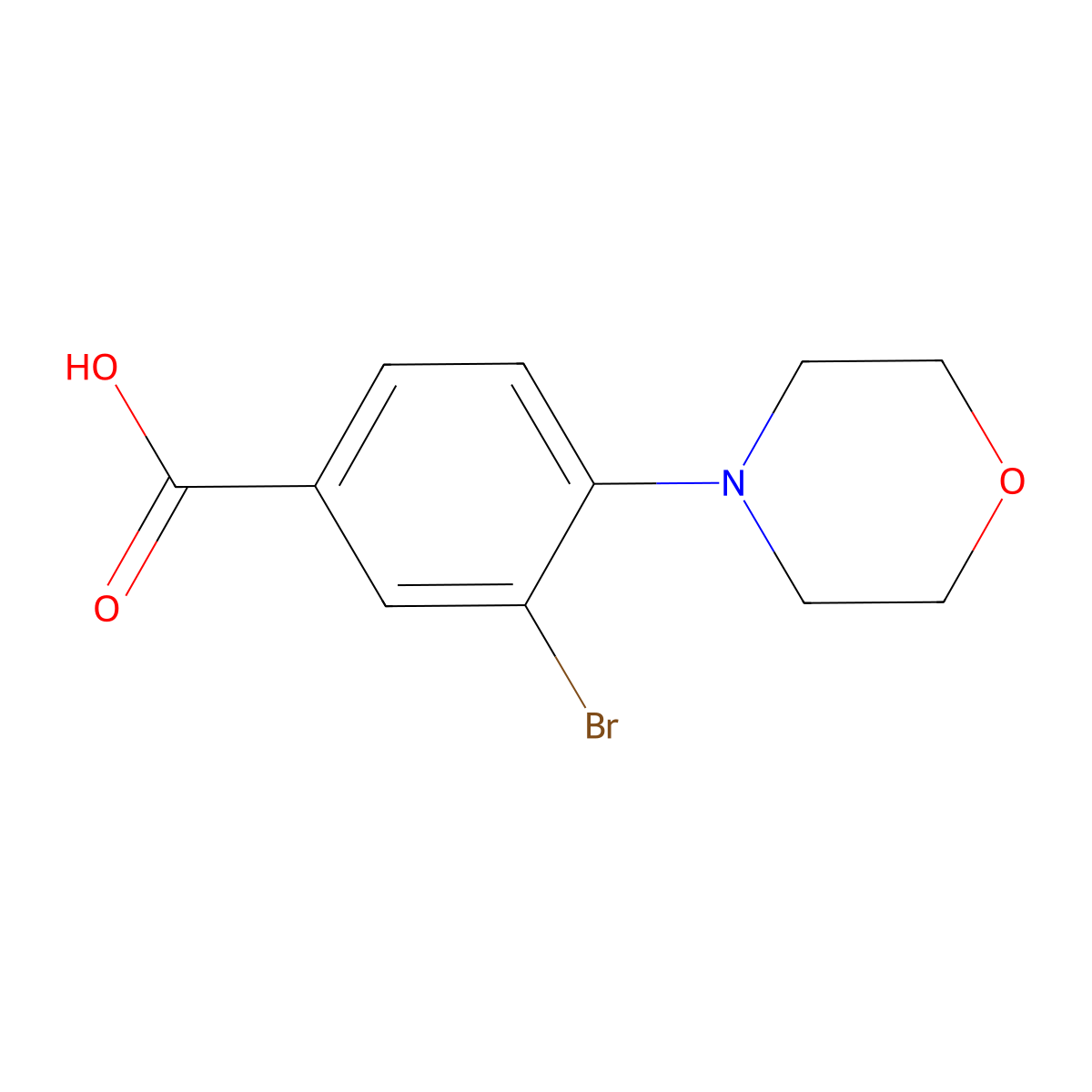 3-Bromo-4-morpholinobenzoic acid molecular structure, CAS 1131594-24-5