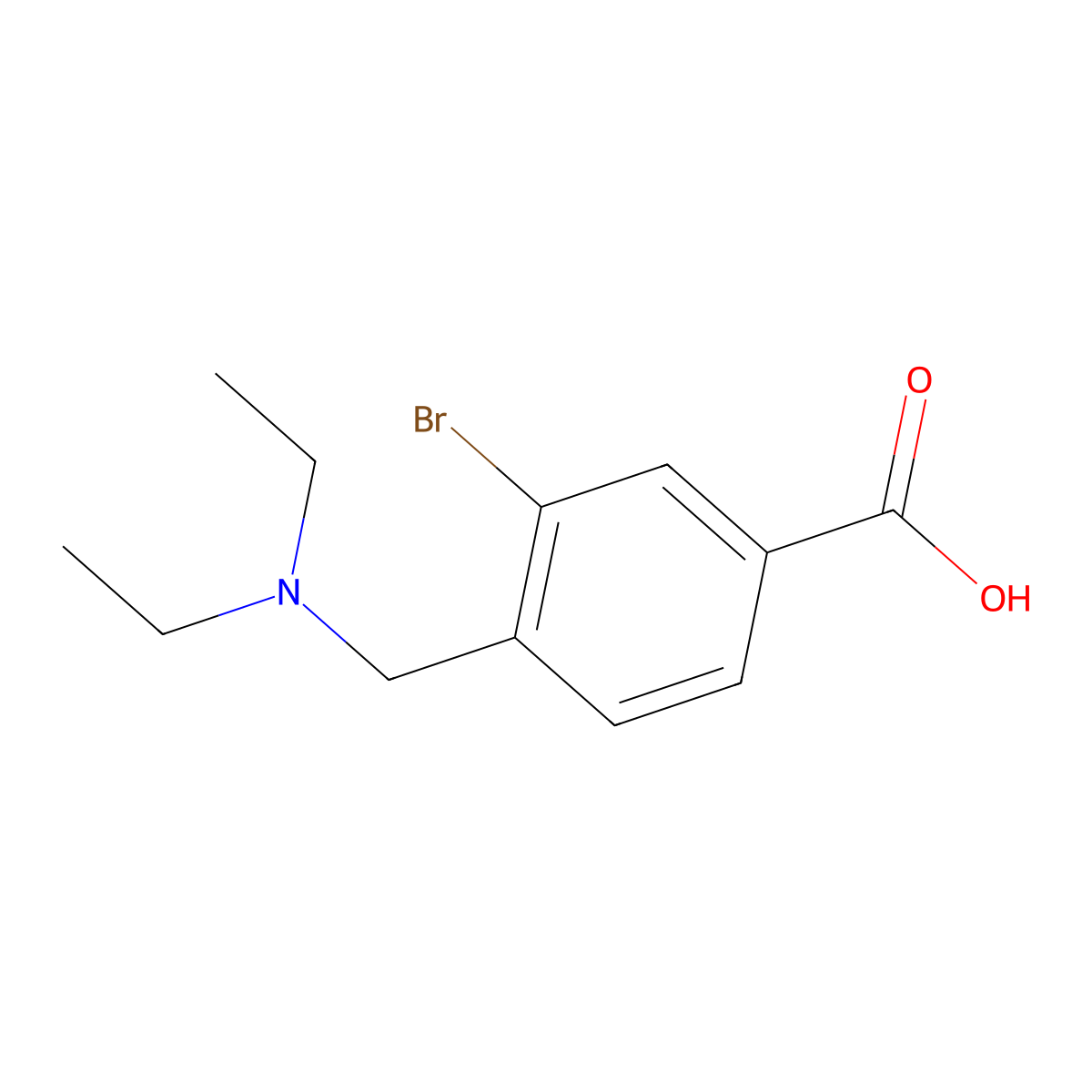 3-Bromo-4-((diethylamino)methyl)benzoic acid molecular structure, CAS 1131594-28-9
