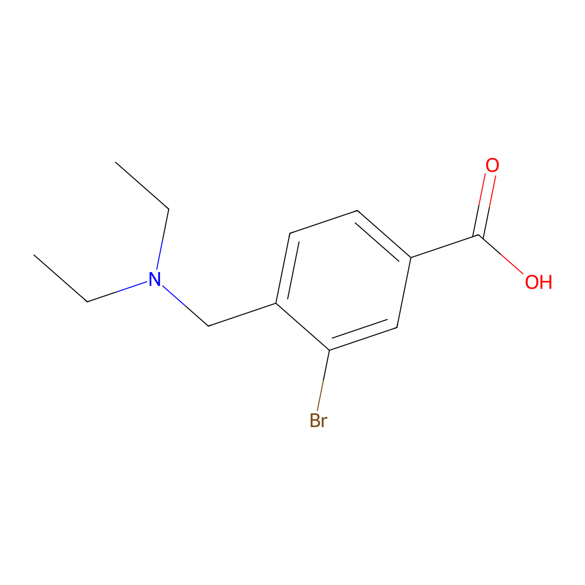 3-Bromo-4-((diethylamino)methyl)benzoic acid molecular structure, CAS 1131594-28-9